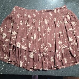 Torrid Brown Skort With Cream Palm Trees